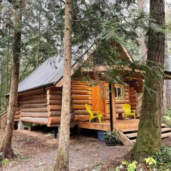 Wind Down Log Cabin in the Woods with Cozy Woodstove | vacation home Vancouver | Booking.com